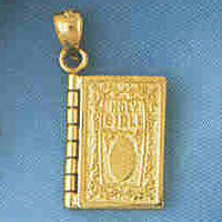 14K GOLD RELIGIOUS CHARM - HOLY BIBLE #8588