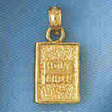 14K GOLD RELIGIOUS CHARM - HOLY BIBLE #8590