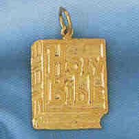 14K GOLD RELIGIOUS CHARM - HOLY BIBLE #8592