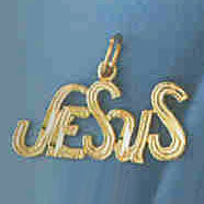 14K GOLD RELIGIOUS CHARM - JESUS #8609