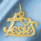 14K GOLD RELIGIOUS CHARM - I LOVE JESUS #8611