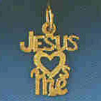 14K GOLD RELIGIOUS CHARM - JESUS LOVES ME #8615