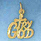 14K GOLD RELIGIOUS CHARM - TRY GOD #8620
