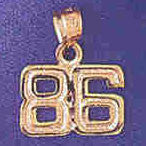 14K GOLD NUMERAL CHARM - 86 #9511