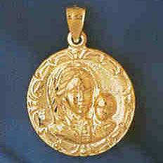 14K GOLD RELIGIOUS CHARM - MEDAL #8786