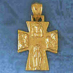 14K GOLD RELIGIOUS CHARM - CROSS #8863