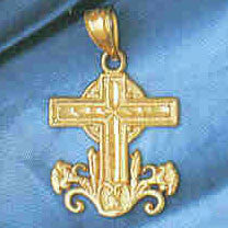 14K GOLD RELIGIOUS CHARM - CROSS #8865