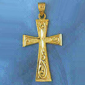 14K GOLD RELIGIOUS CHARM - CROSS #8875