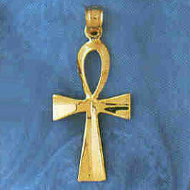 14K GOLD RELIGIOUS CHARM - EGYPTIAN CROSS #8890