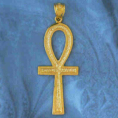 14K GOLD RELIGIOUS CHARM - EGYPTIAN CROSS #8891
