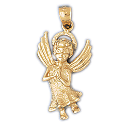 14K GOLD RELIGIOUS CHARM - ANGEL #8896