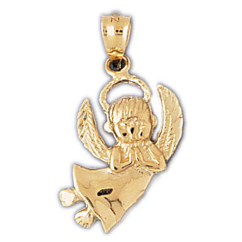 14K GOLD RELIGIOUS CHARM - ANGEL #8897