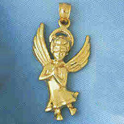 14K GOLD RELIGIOUS CHARM - ANGEL #8898