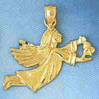 14K GOLD RELIGIOUS CHARM - ANGEL #8899