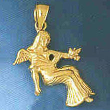 14K GOLD RELIGIOUS CHARM - ANGEL #8900