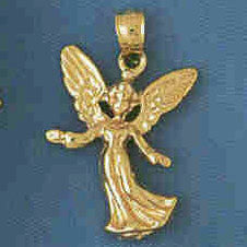 14K GOLD RELIGIOUS CHARM - ANGEL #8902