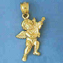 14K GOLD RELIGIOUS CHARM - ANGEL #8904