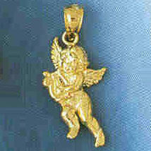 14K GOLD RELIGIOUS CHARM - ANGEL #8906