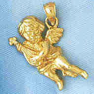 14K GOLD RELIGIOUS CHARM - ANGEL #8907
