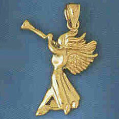 14K GOLD RELIGIOUS CHARM - ANGEL #8910