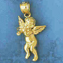 14K GOLD RELIGIOUS CHARM - ANGEL #8911