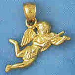 14K GOLD RELIGIOUS CHARM - ANGEL #8912