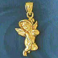 14K GOLD RELIGIOUS CHARM - ANGEL #8914