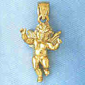 14K GOLD RELIGIOUS CHARM - ANGEL #8916