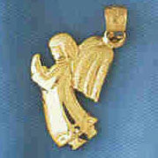 14K GOLD RELIGIOUS CHARM - ANGEL #8918