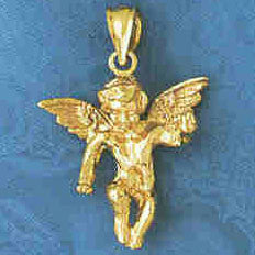 14K GOLD RELIGIOUS CHARM - ANGEL #8920