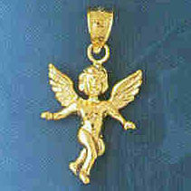 14K GOLD RELIGIOUS CHARM - ANGEL #8922