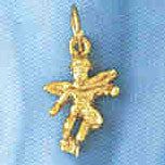 14K GOLD RELIGIOUS CHARM - ANGEL #8925