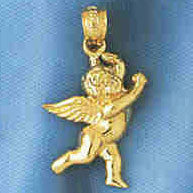 14K GOLD RELIGIOUS CHARM - ANGEL #8926