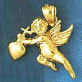 14K GOLD RELIGIOUS CHARM - ANGEL #8931