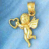 14K GOLD RELIGIOUS CHARM - ANGEL #8932