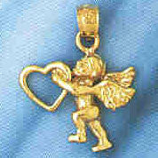 14K GOLD RELIGIOUS CHARM - ANGEL #8933