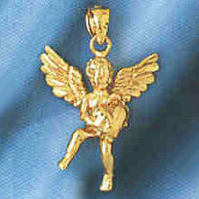 14K GOLD RELIGIOUS CHARM - ANGEL #8934