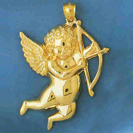 14K GOLD RELIGIOUS CHARM - ANGEL #8937