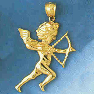 14K GOLD RELIGIOUS CHARM - ANGEL #8938