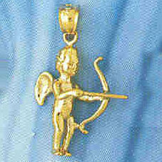 14K GOLD RELIGIOUS CHARM - ANGEL #8940