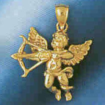 14K GOLD RELIGIOUS CHARM - ANGEL #8943