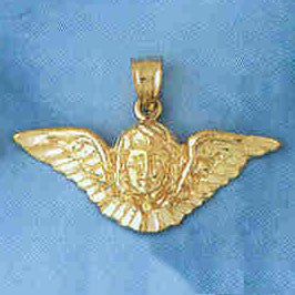 14K GOLD RELIGIOUS CHARM - ANGEL #8946