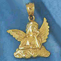 14K GOLD RELIGIOUS CHARM - ANGEL #8950