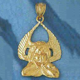 14K GOLD RELIGIOUS CHARM - ANGEL #8951