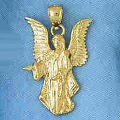 14K GOLD RELIGIOUS CHARM - ANGEL #8954