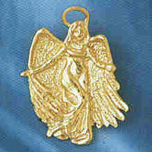 14K GOLD RELIGIOUS CHARM - ANGEL #8956
