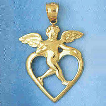 14K GOLD RELIGIOUS CHARM - ANGEL #8959