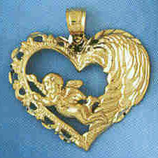 14K GOLD RELIGIOUS CHARM - ANGEL #8961