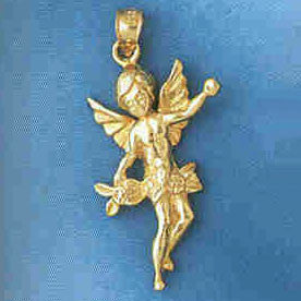 14K GOLD RELIGIOUS CHARM - ANGEL #8966