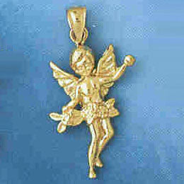 14K GOLD RELIGIOUS CHARM - ANGEL #8967